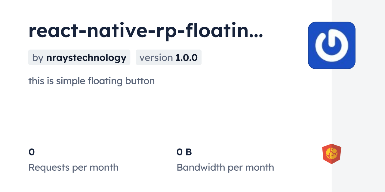 reactnativerpfloatingbutton CDN by jsDelivr A CDN for npm and GitHub