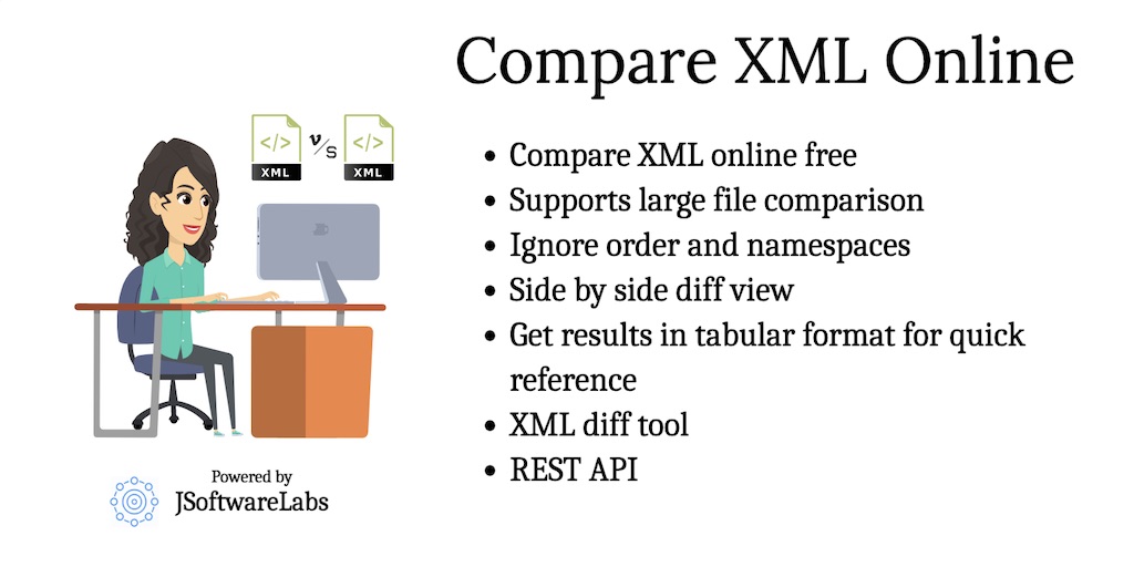 Compare xml online XML diff tool