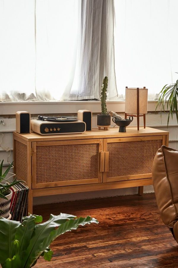 20 Collection of Natural Cane Media Console Tables