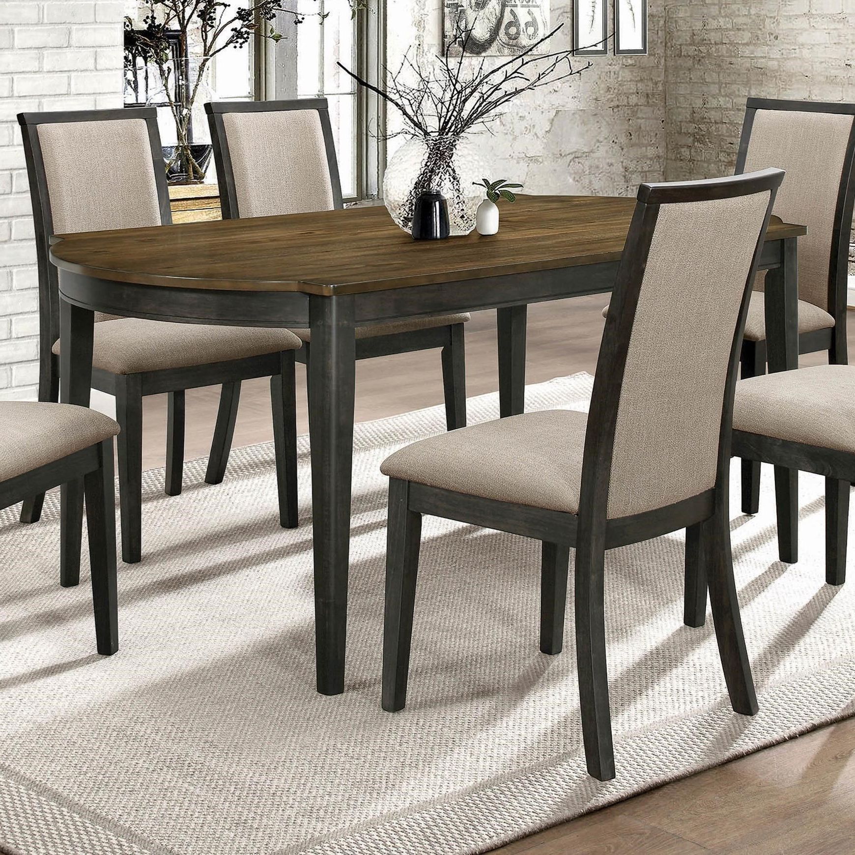 6 Seater Rectangular Dining Table Top 30 of Charcoal Transitional 6seating Rectangular Dining Tables