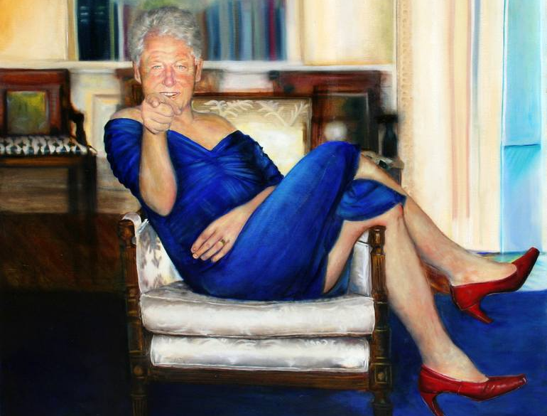 Jeffrey Epstein hung painting of Bill Clinton in drag in his home