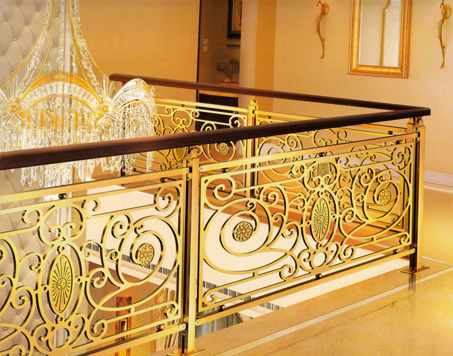 Gold Color Indoor Corridor Handrail JTgate