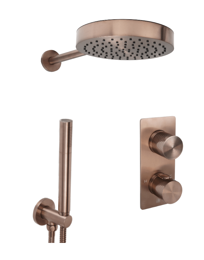 Evo Shower Combination 2 Outlet Brushed Bronze Just Taps