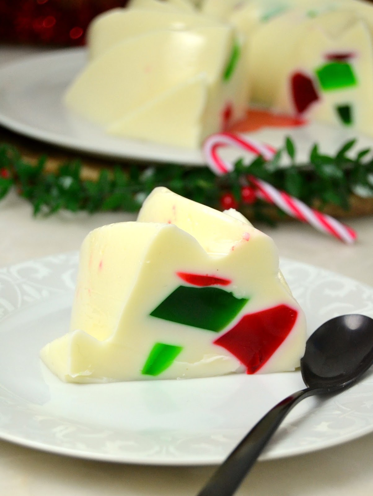Gelatina de navidad o gelatina de colores con leche condensada Juanan