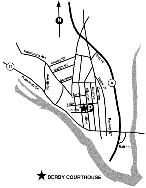 Map to Derby Court and Juror Parking