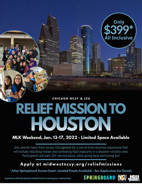 TOP 5 Reasons to Sign Up for the NCSY & JSU Relief Mission to Houston