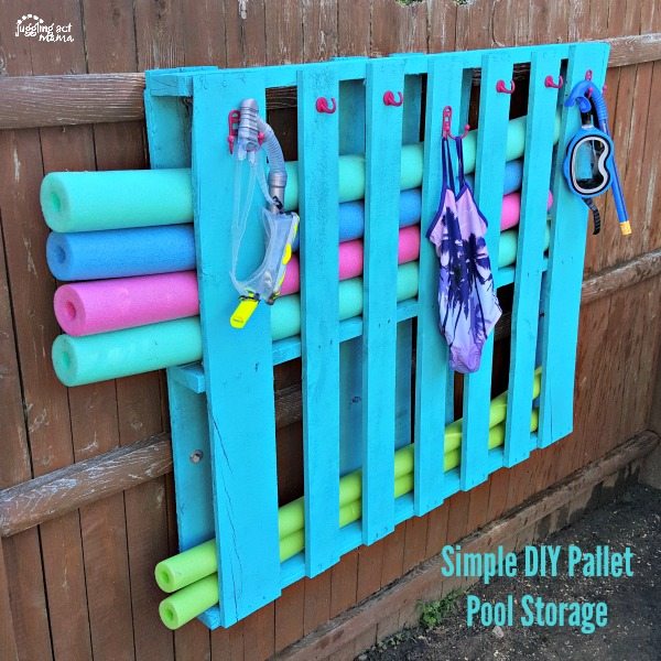Simple DIY Pallet Pool Storage Juggling Act Mama