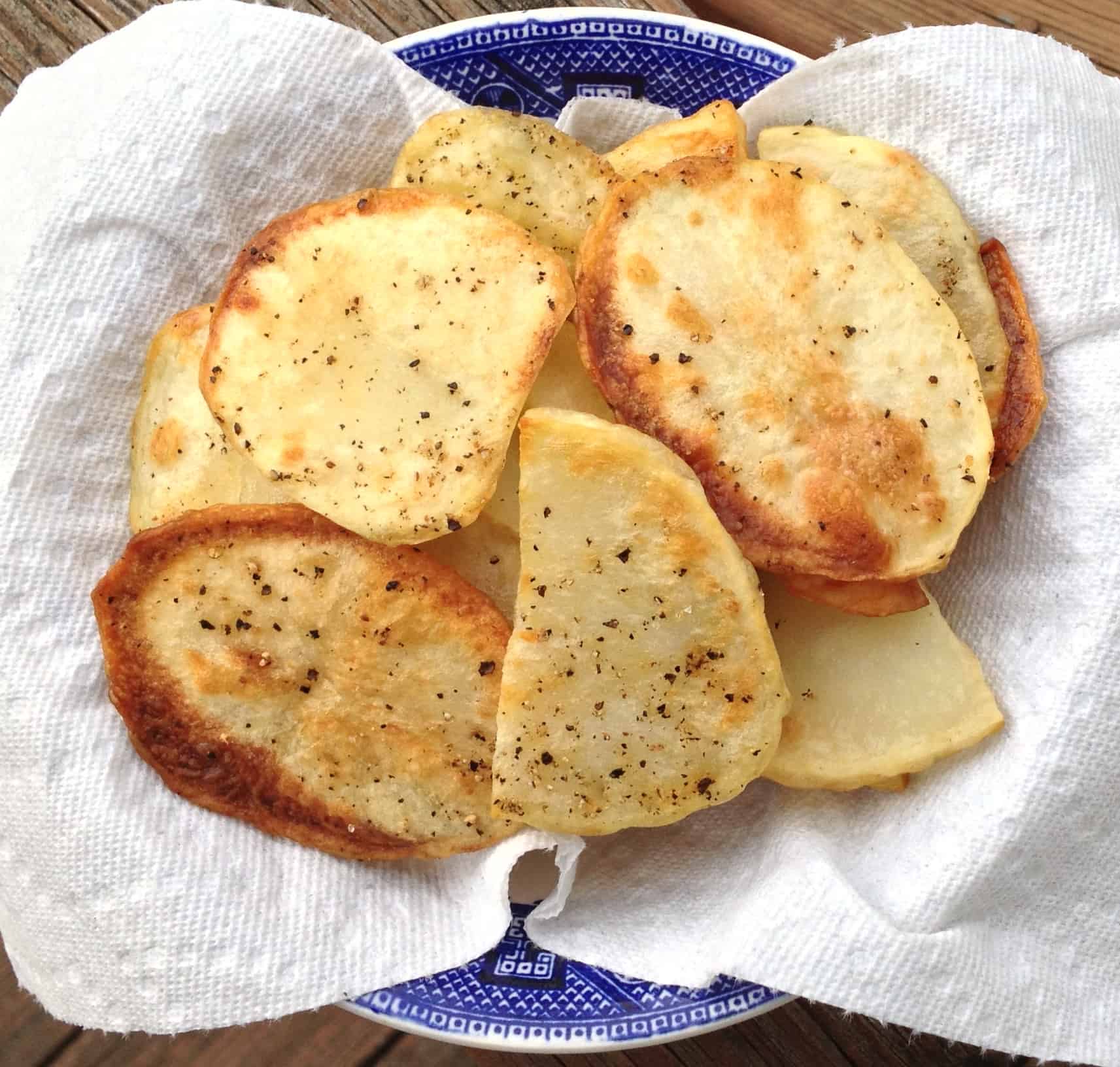 Oven Roasted Salt and Pepper Potato Chips Juggling with Julia