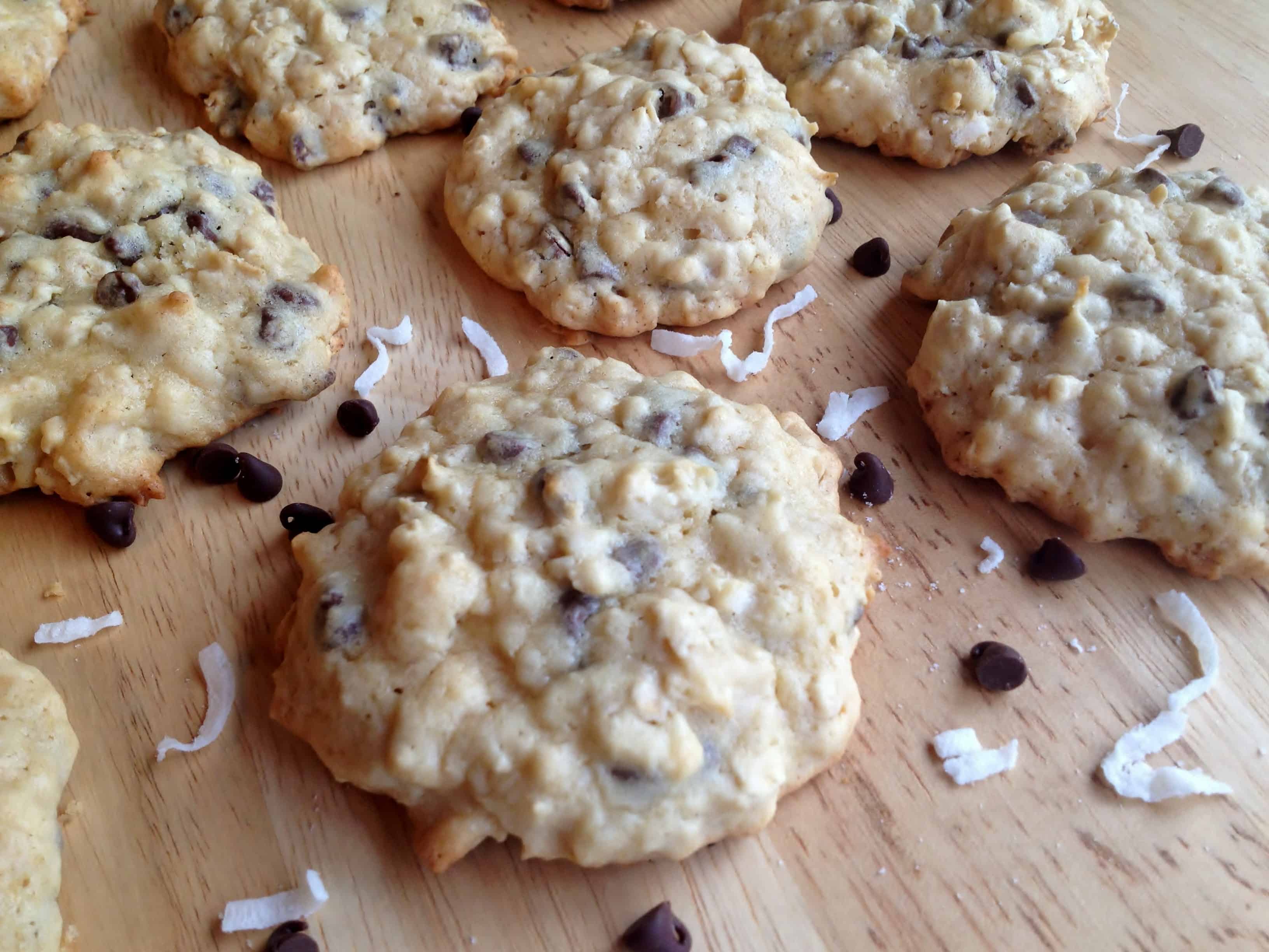 Coconut Oatmeal Chocolate Chip Cookies with Greek Yogurt Juggling