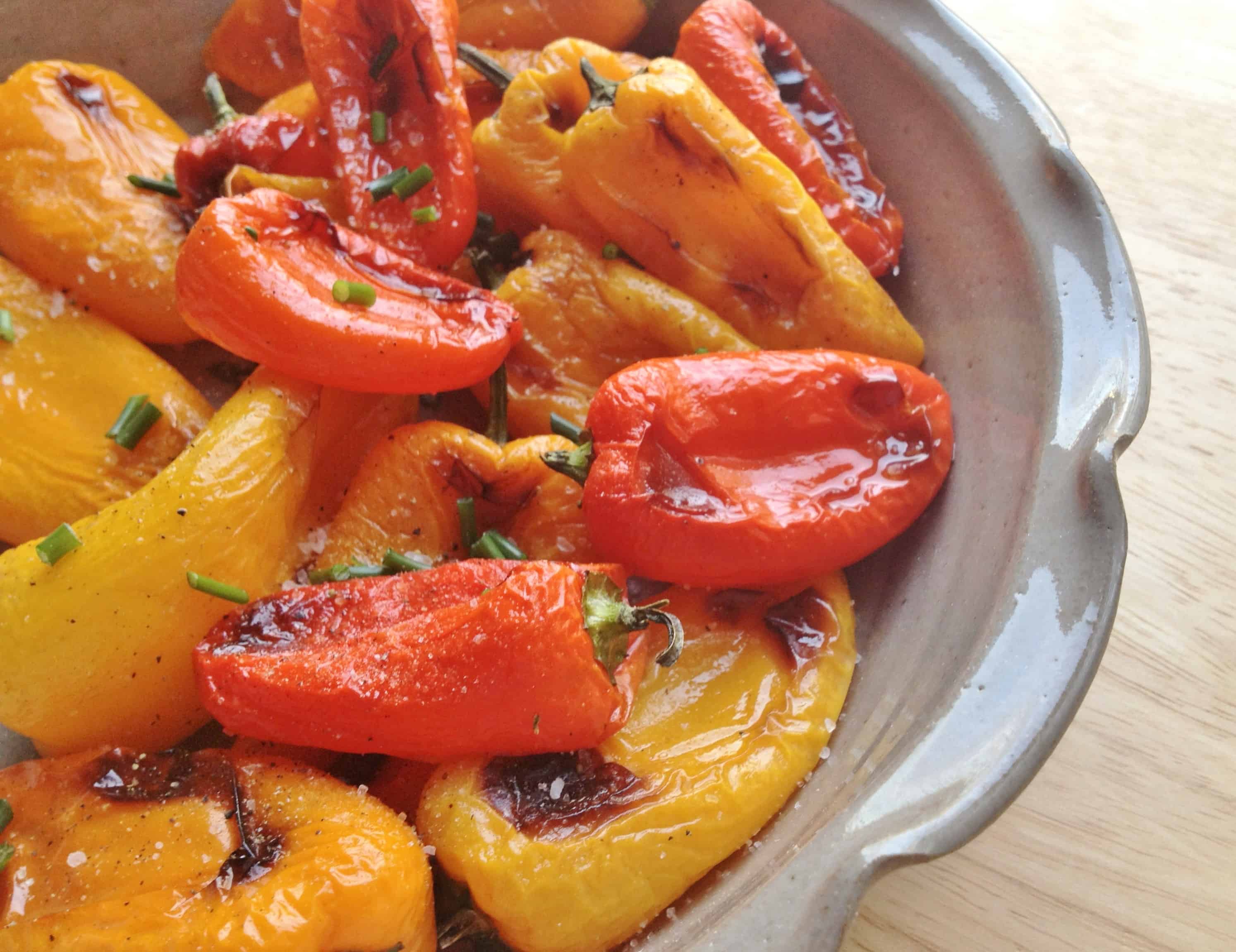 Roasted Mini Sweet Peppers and Chives Juggling with Julia