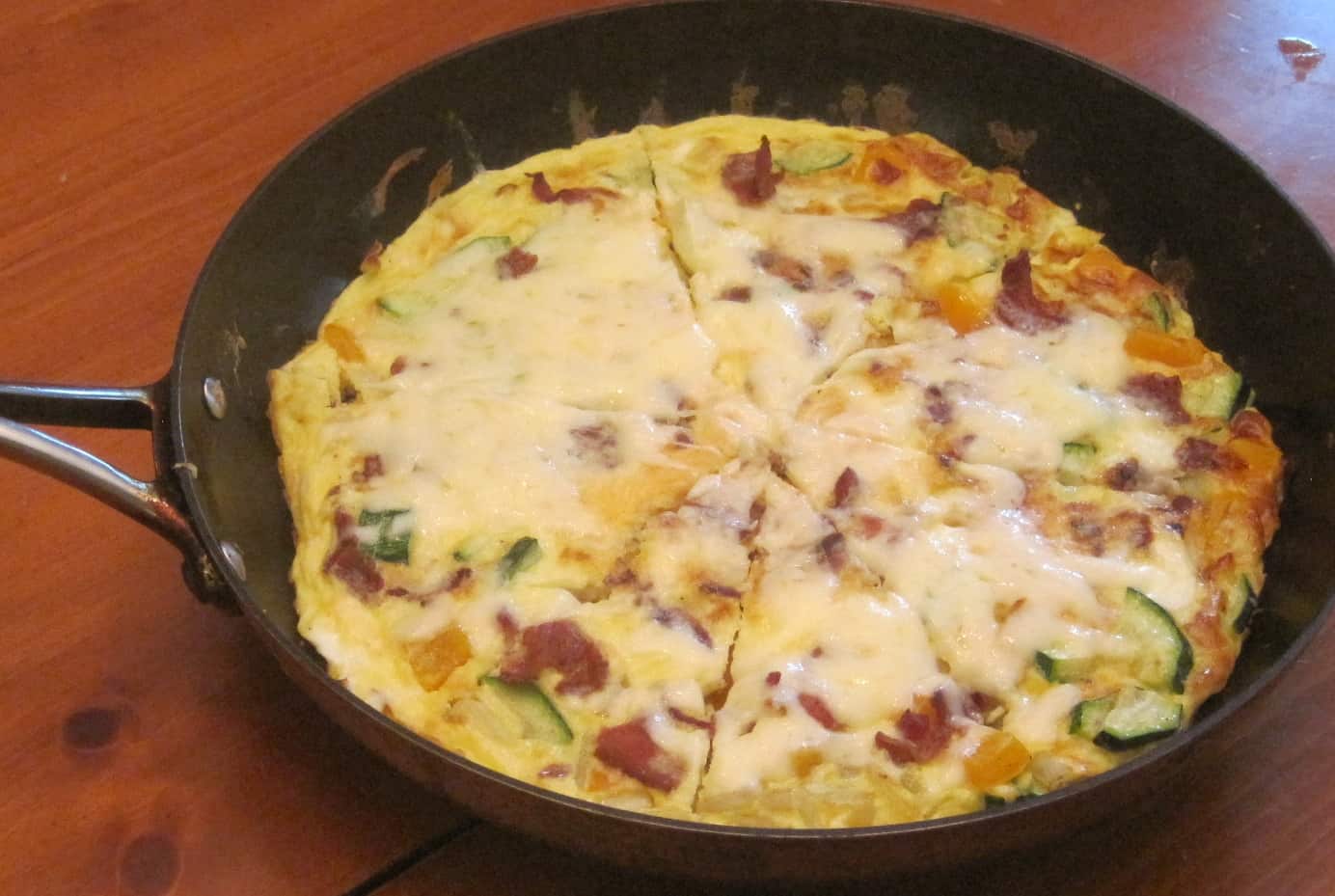Zucchini Pepper Onion Frittata with Bacon Juggling with Julia
