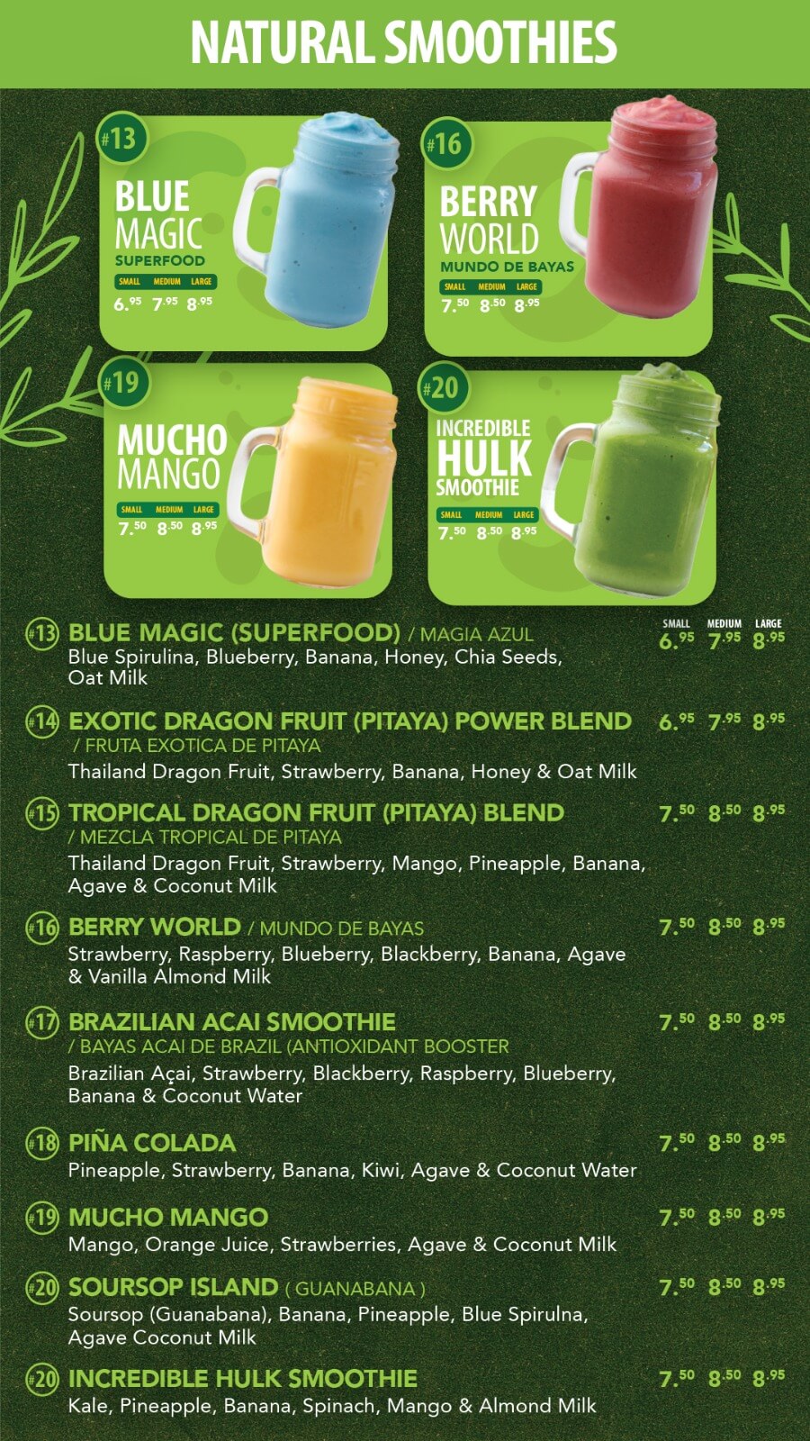 Our Menu Juice N Shake