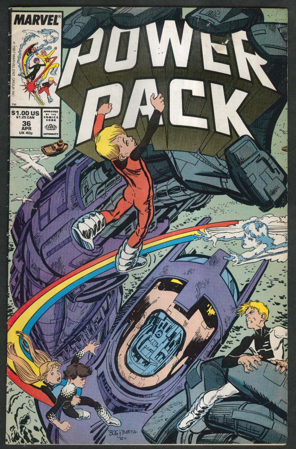 POWER PACK 36 Marvel comic book 4 1988