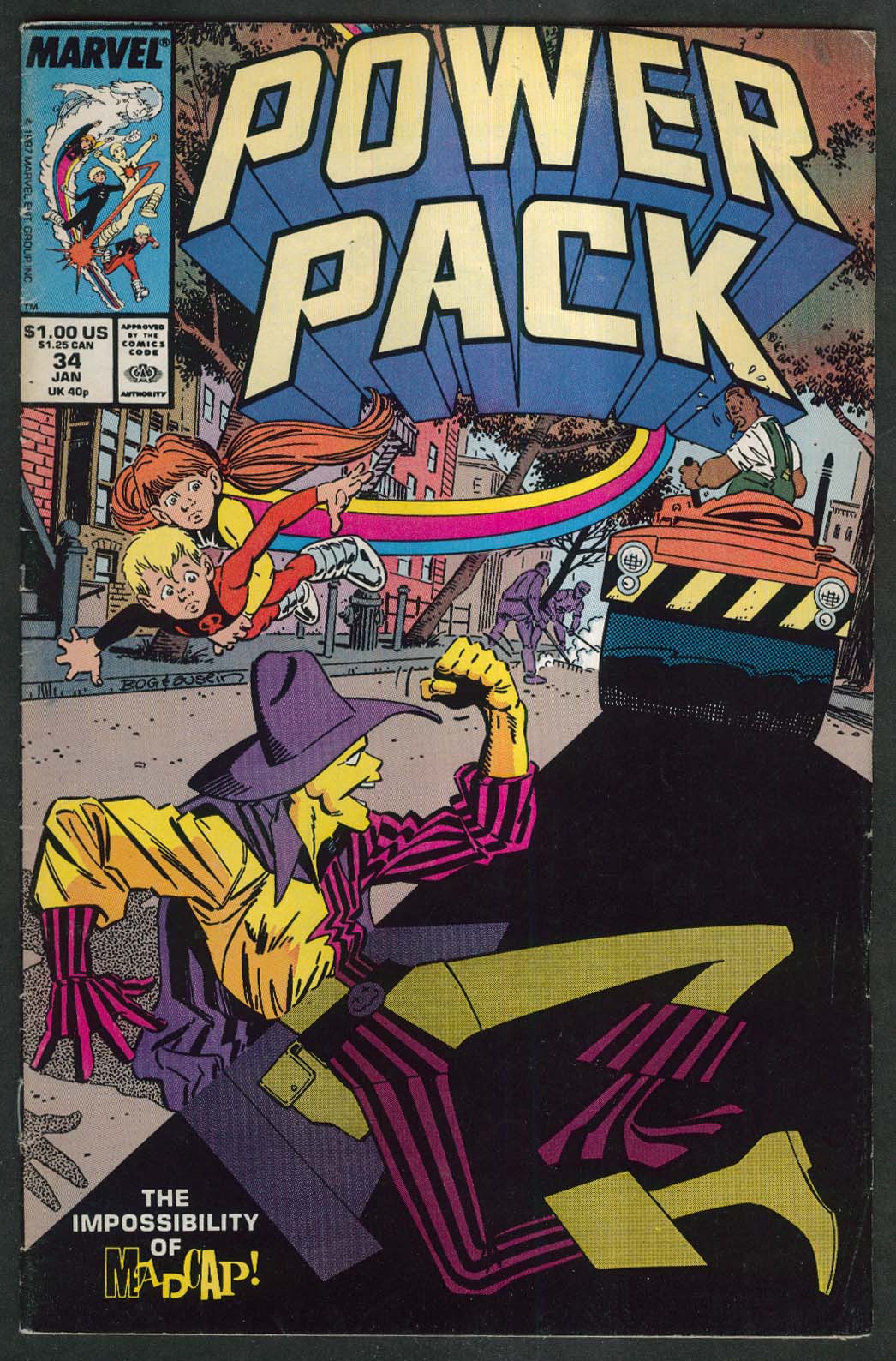 POWER PACK 34 Marvel comic book 1 1988