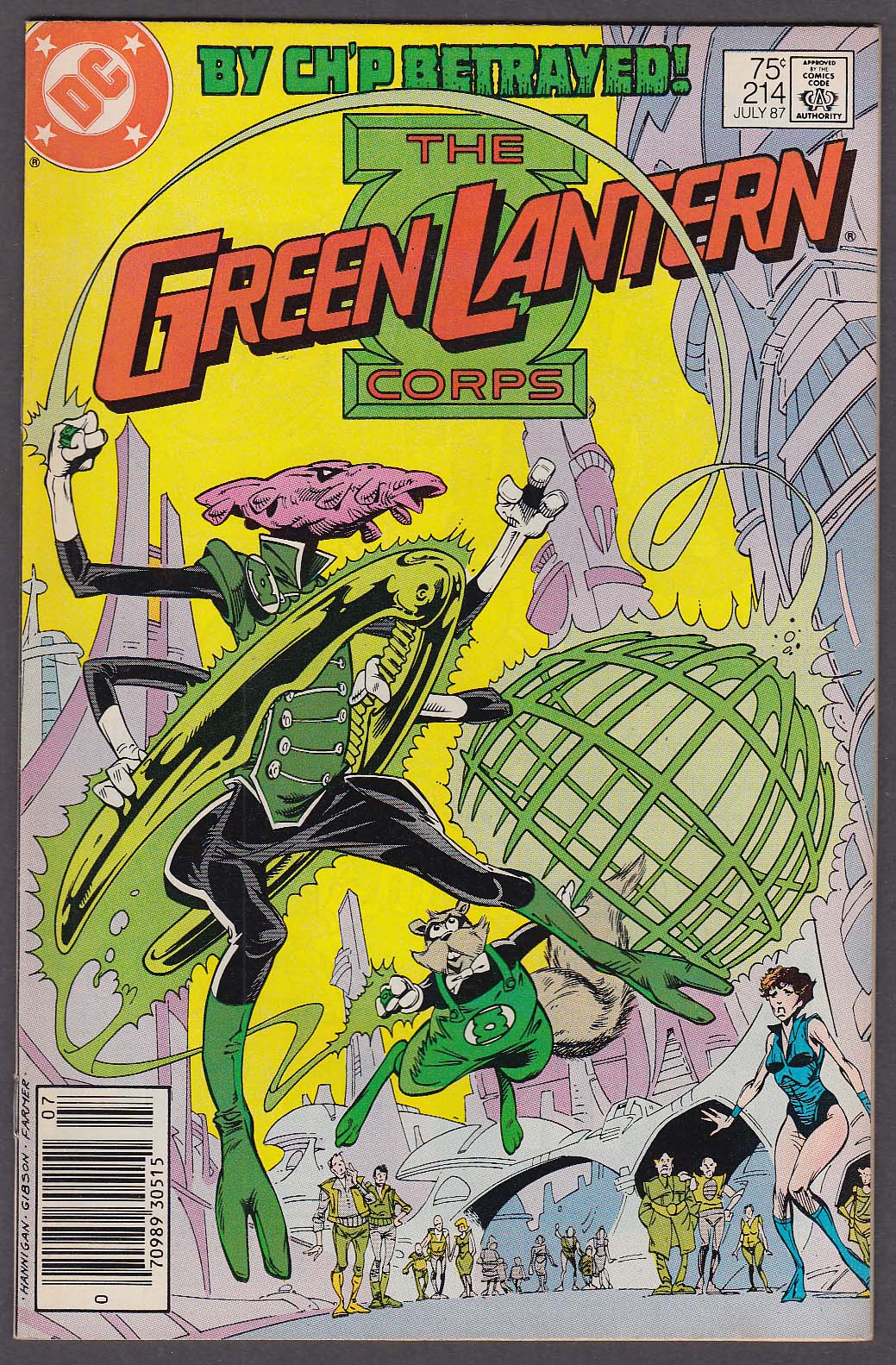 GREEN LANTERN CORPS 214 DC comic book 7 1987