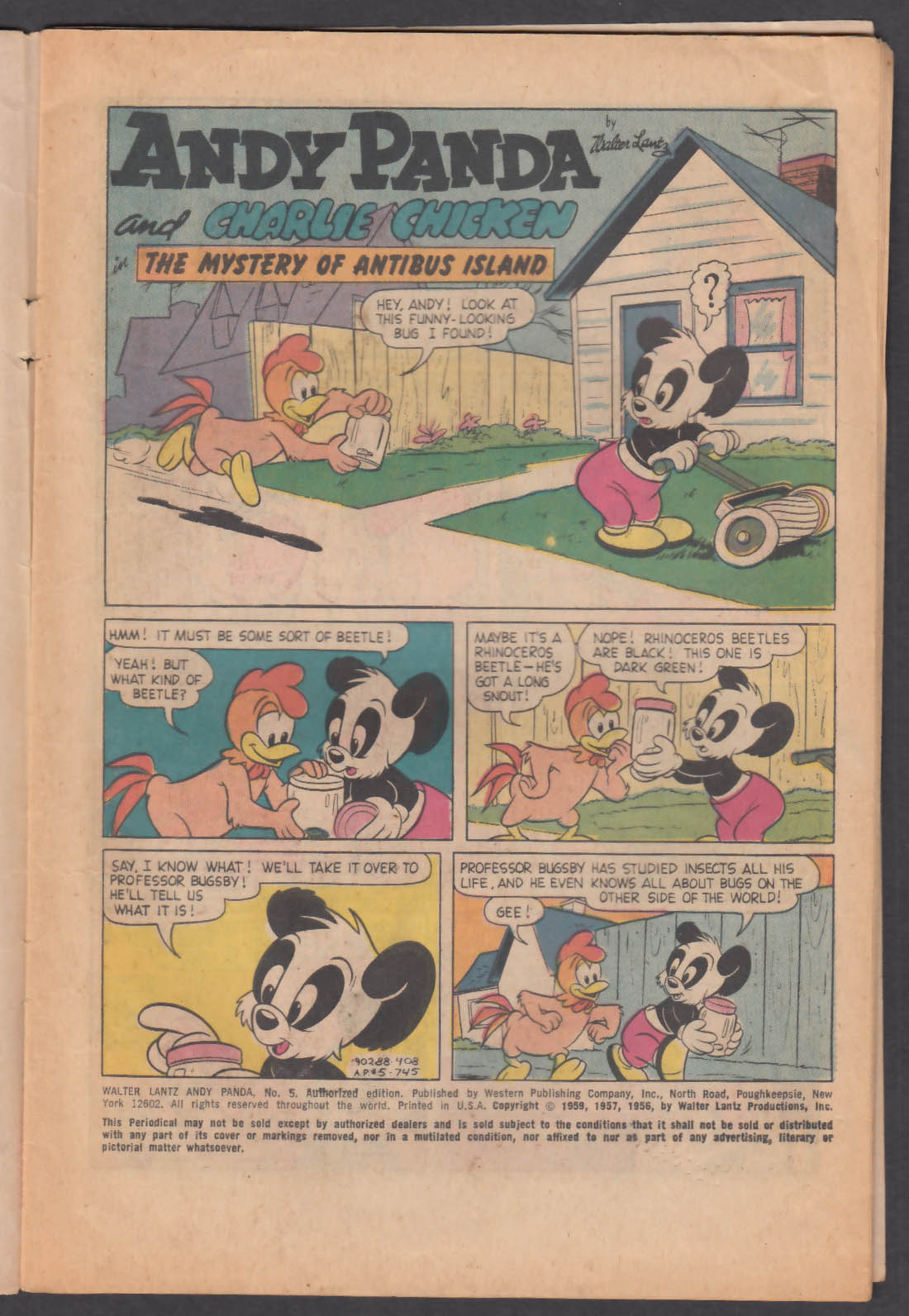ANDY PANDA 5 Whitman comic book 1972 Walter Lantz