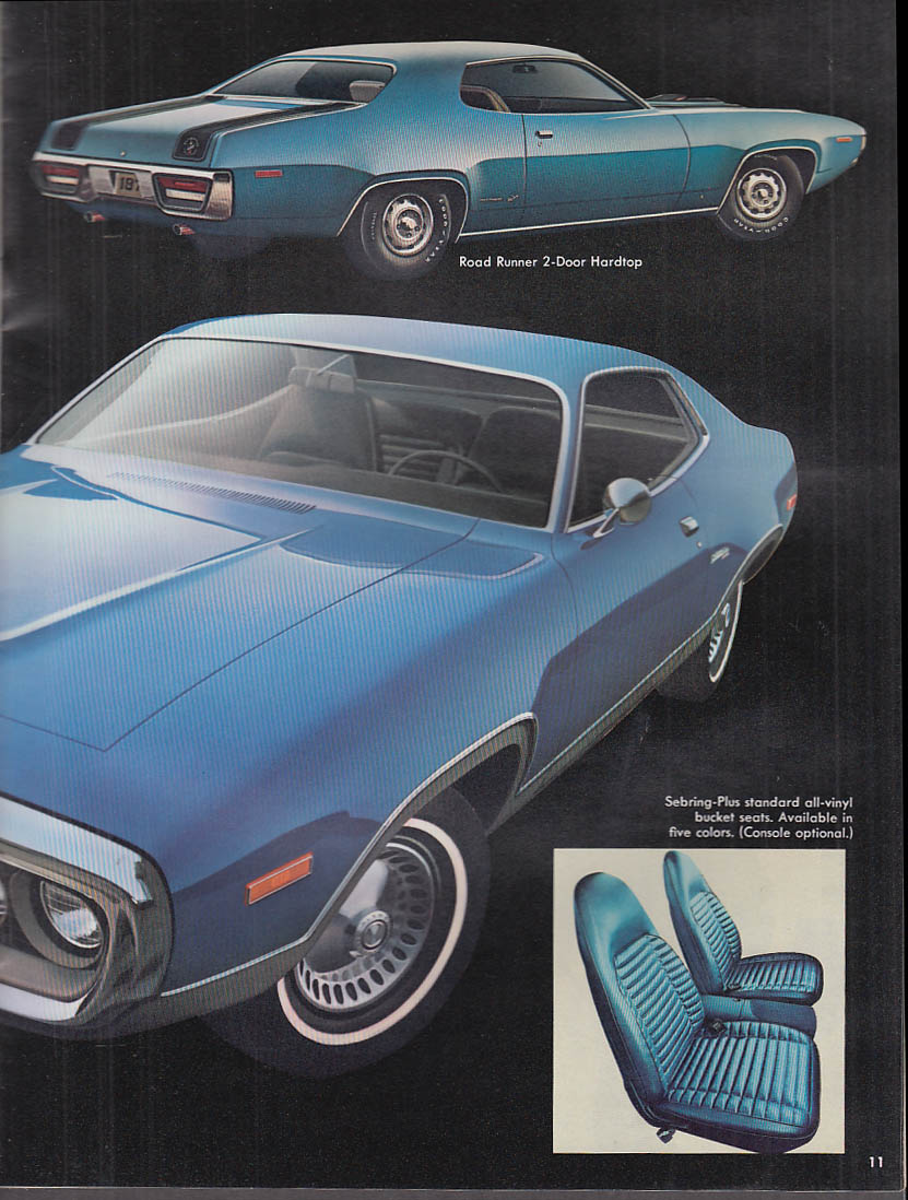 1972 Chrysler & Plymouth brochure Cuda Road Runner Fury New Yorker Imperial