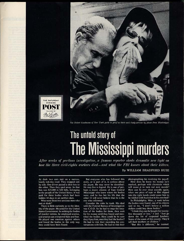 SATURDAY EVENING POST 9/5 1964 Sealab; Mississippi Murders; Whittaker