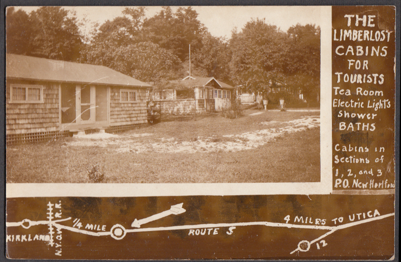Limberlost Cabins for Tourists New Hartford / Kirkland NY RPPC postcard