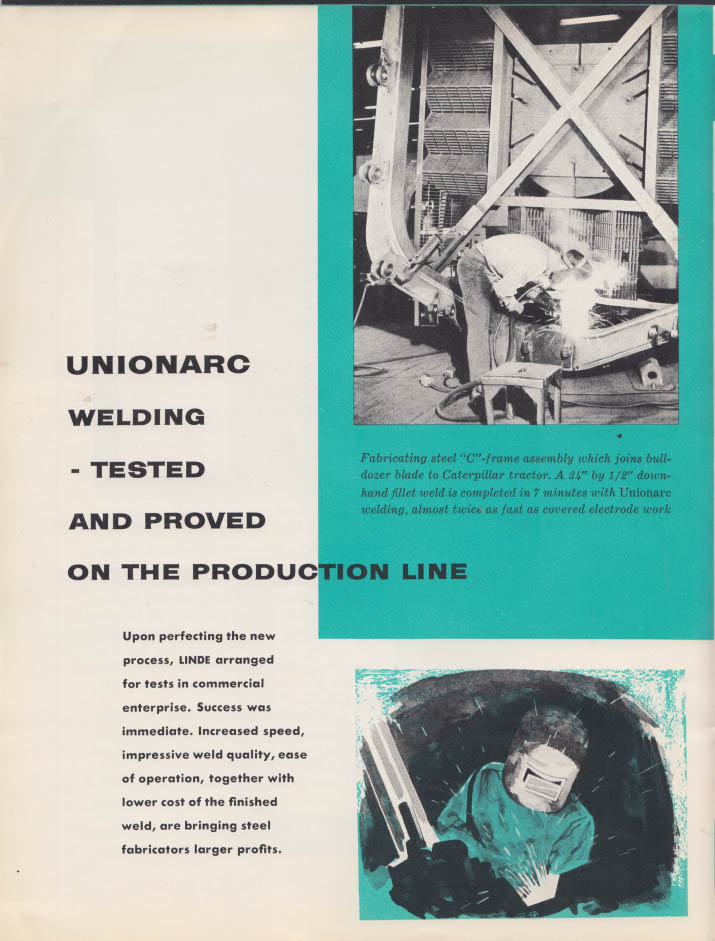Linde Unionarc Welding A Better Way to Weld Steel sales brochure 1960