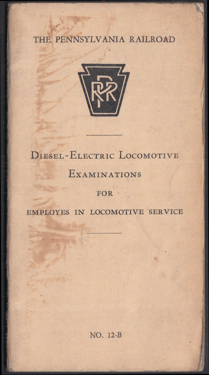 Pennsylvania Railroad DieselElectric Exam Q&A booklet 1958