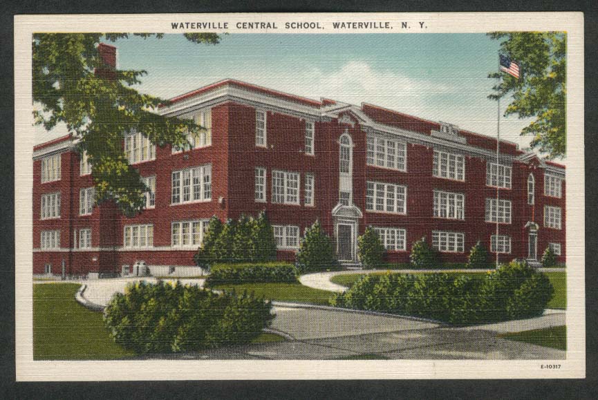 Waterville Central School Waterville NY postcard 1930s