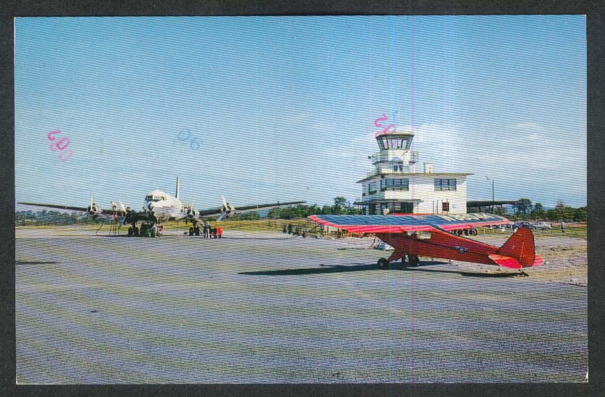Warren County Airport Glens Falls NY postcard 1979