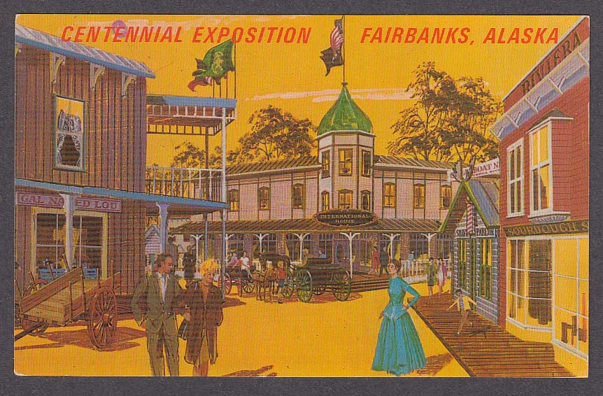 Gold Rush Town Alaska 67 Centennial Exposition Fairbanks AK postcard 1967