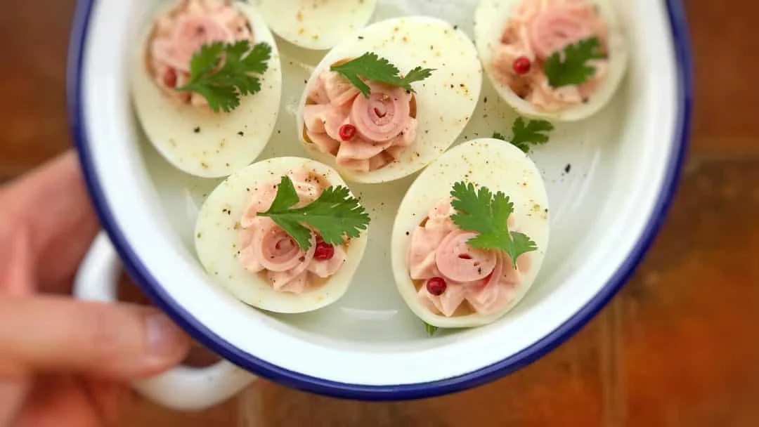 Deviled Eggs with Ham Appetizers Simple. Tasty. Good.