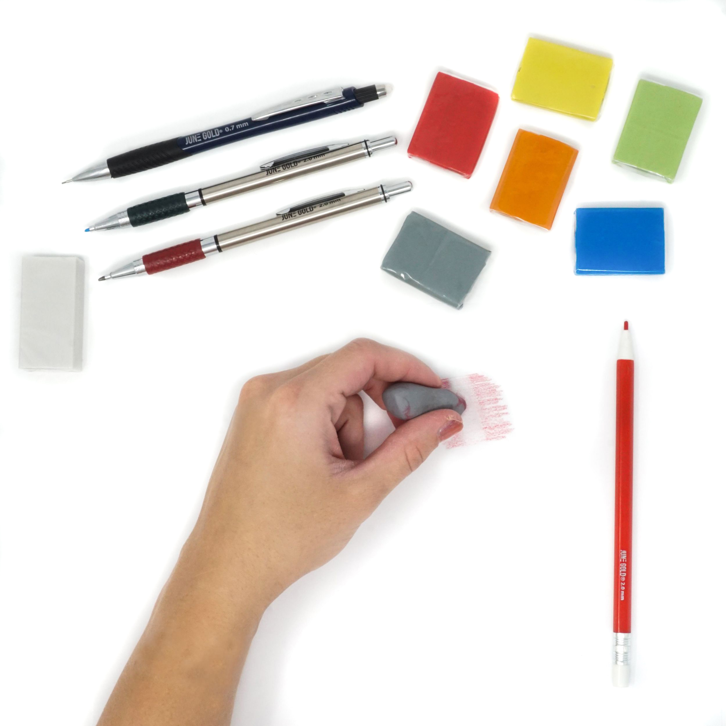 18 Pack of Gray Kneaded Rubber Erasers June Gold