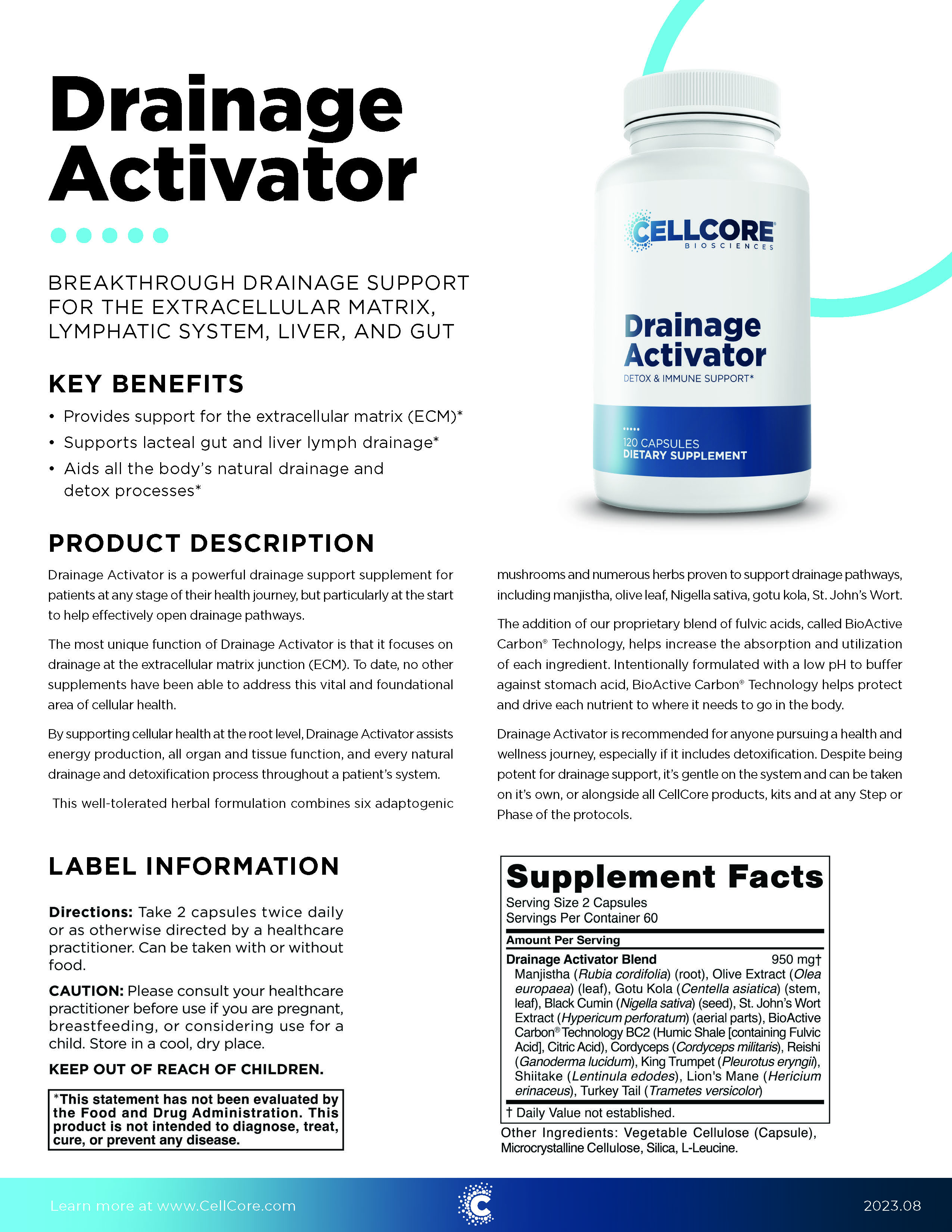 CellCore Drainage Activator Juneva Health