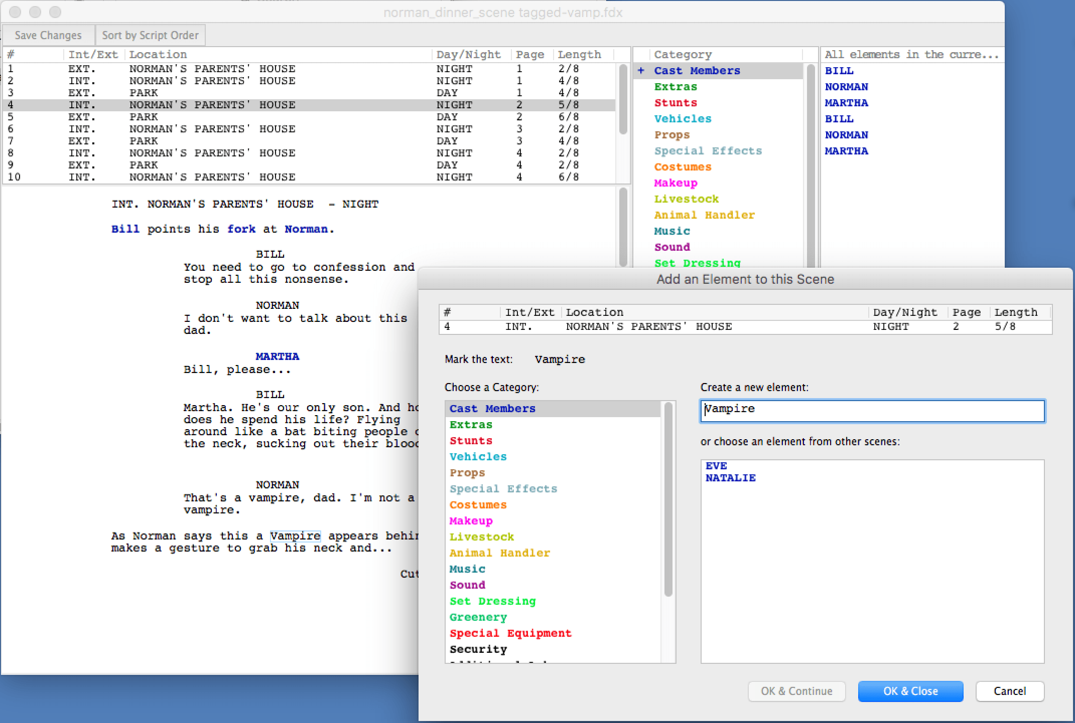 How to tag a screenplay in Final Draft Tagger