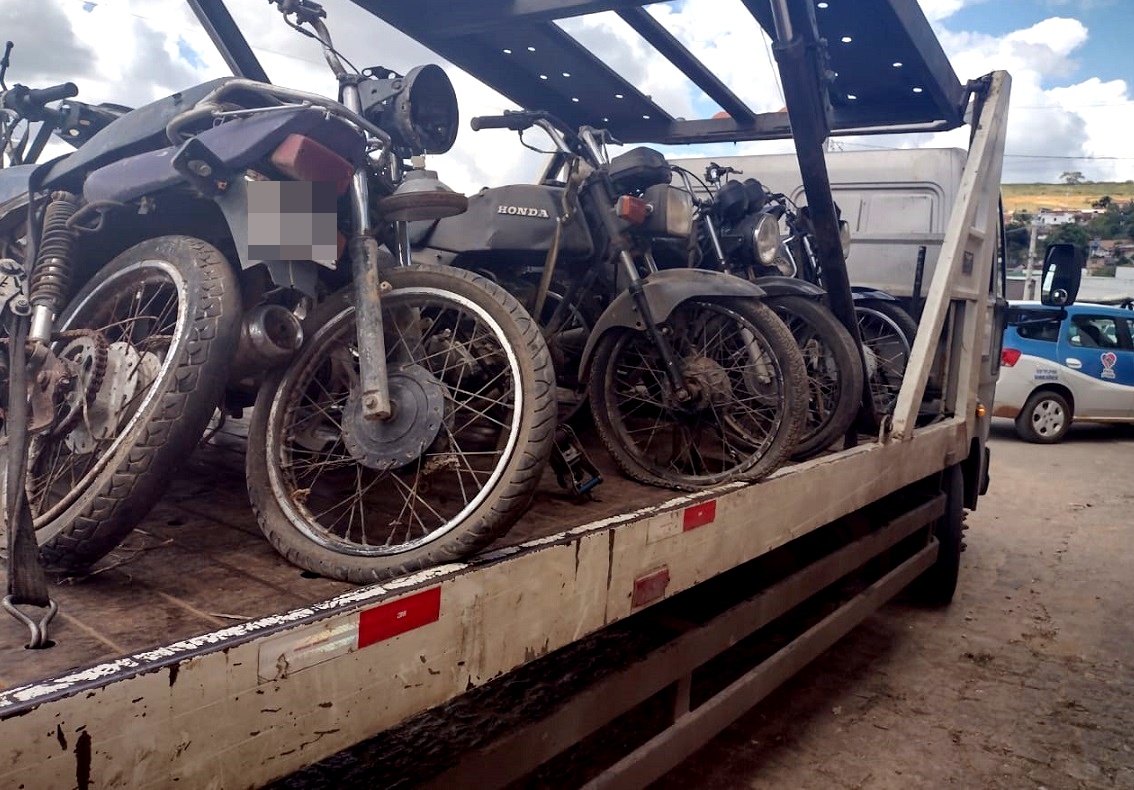 Motos apreendidas pela polícia militar de Brejões são encaminhadas para