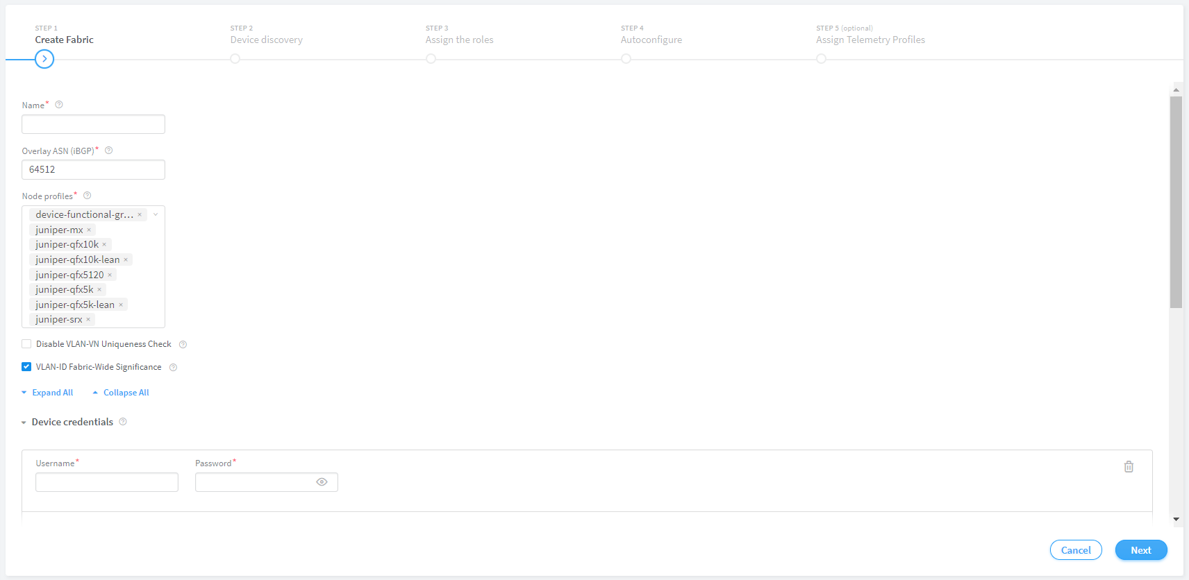 Create a Fabric TechLibrary Juniper Networks
