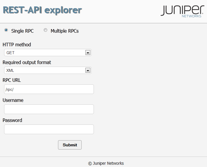 Example Using the REST API Explorer Junos OS Juniper Networks
