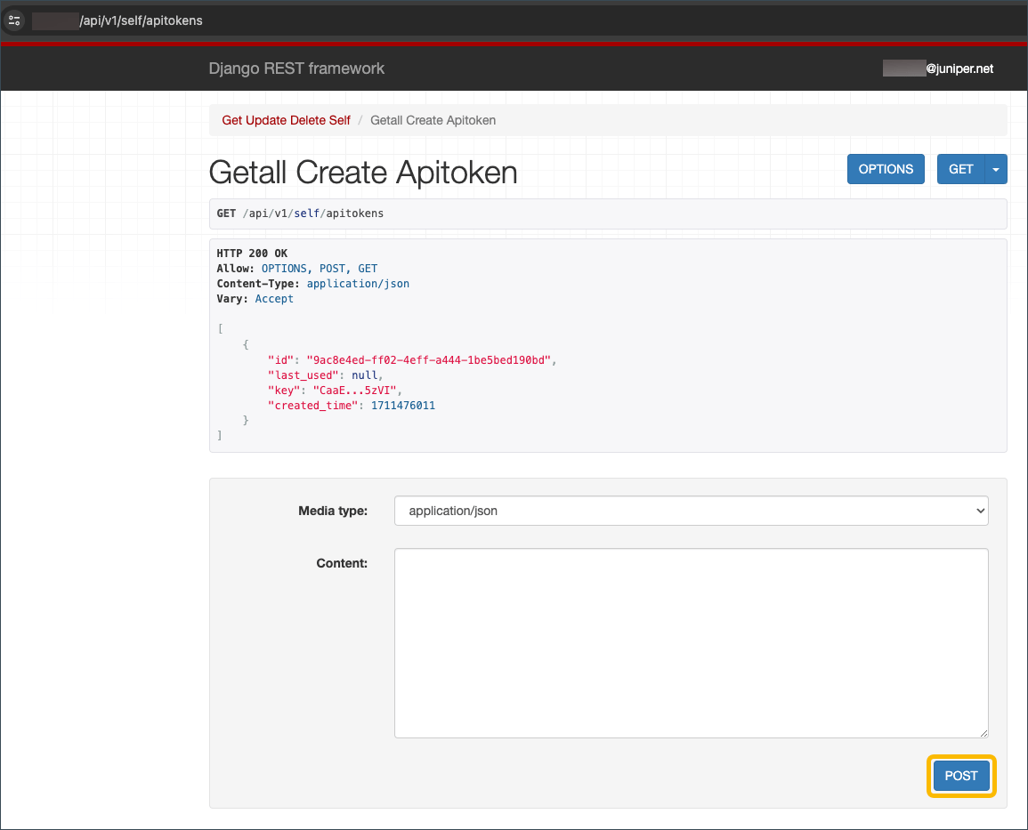 Create API Tokens Mist Juniper Networks