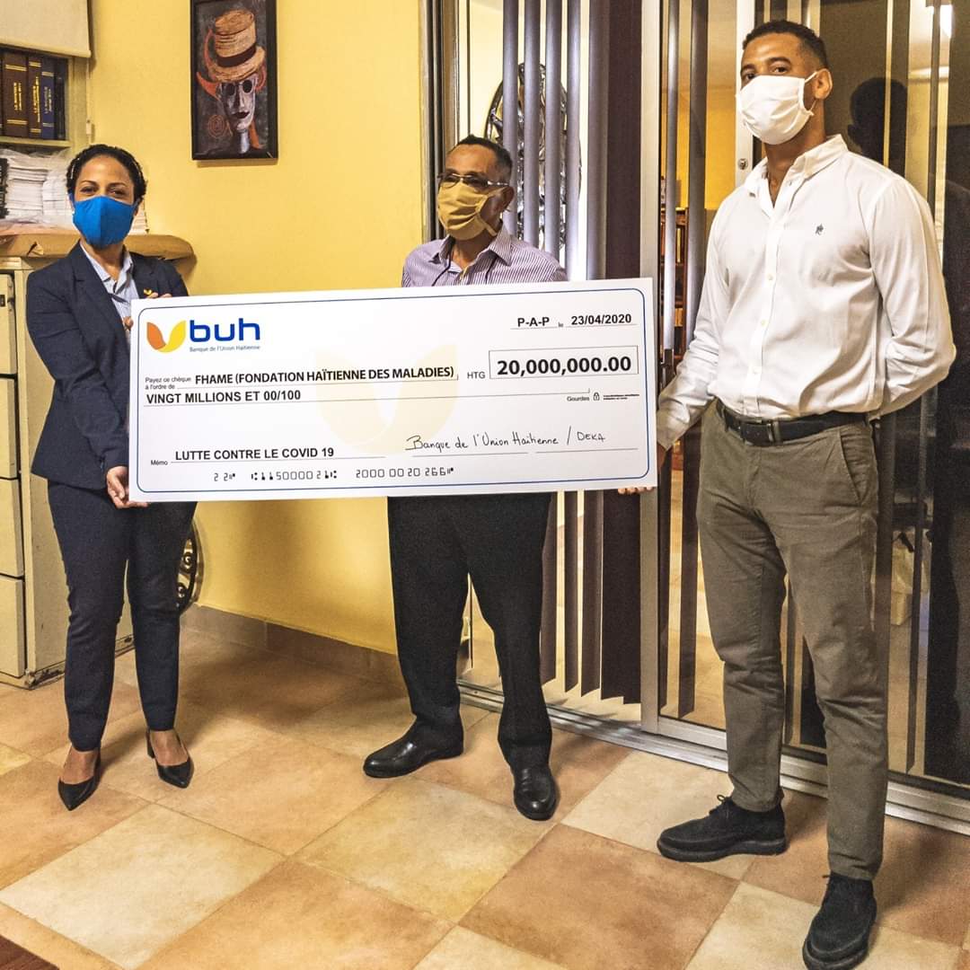 Covid19 Haïti la BUH et DEKA Group donnent 20 millions de gourdes à