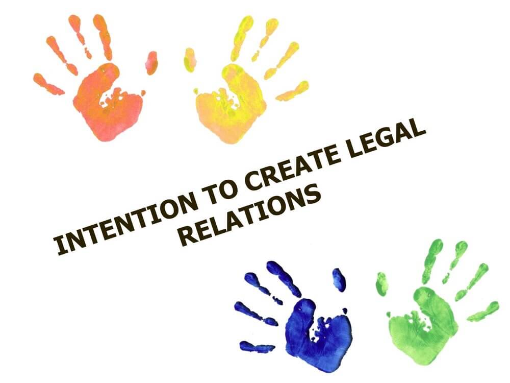 INTENTION TO CREATE LEGAL RELATIONSHIP Jus Corpus