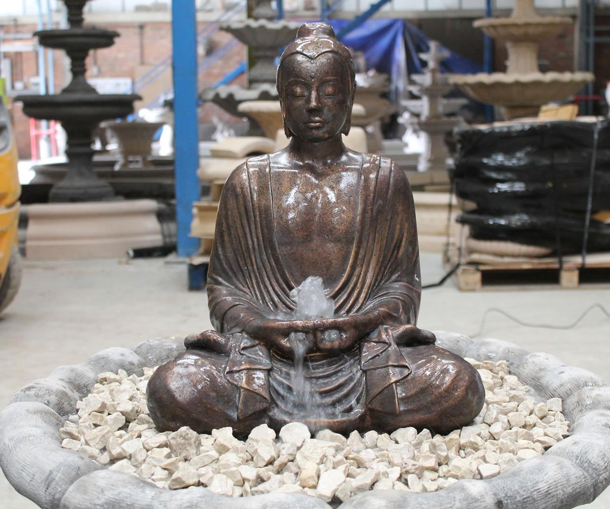Buddha of Light or Serene Buddha Fountain Feature Stone Garden