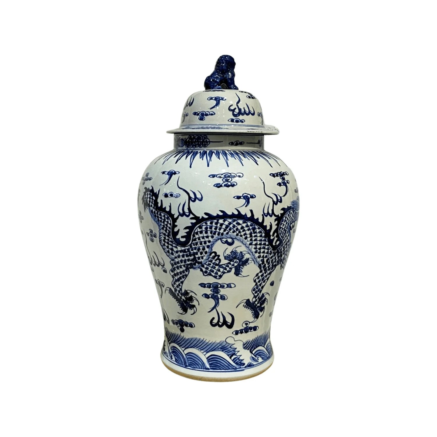 Porcelain Blue & White Tall Jars (Dragons) Just Anthony