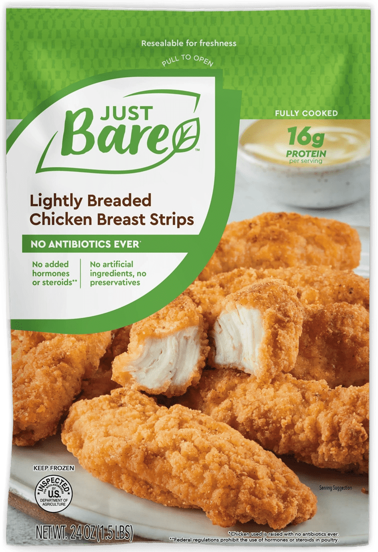Lightly Breaded Chicken Breast Strips (1.5lbs) Just Bare Foods