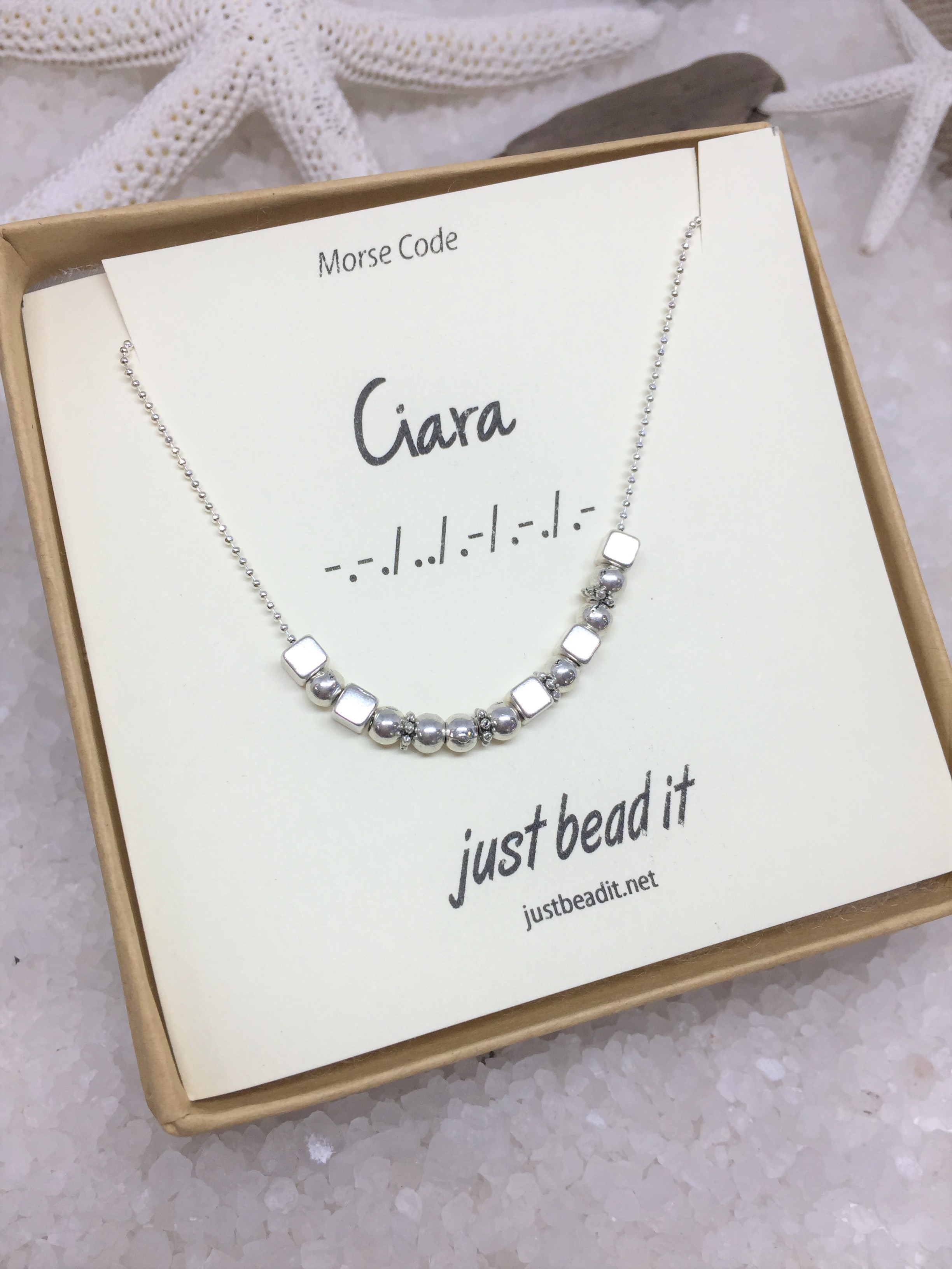Custom Morse Code Silver Necklace silver Morse Code Necklace Just