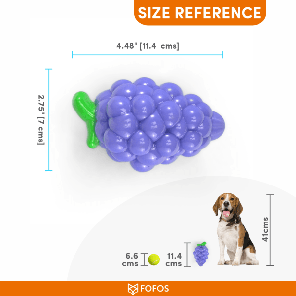 Barkbutler x Fofos Puppy fruitybites Squeaky Crazy Grape Dog Chew Toy