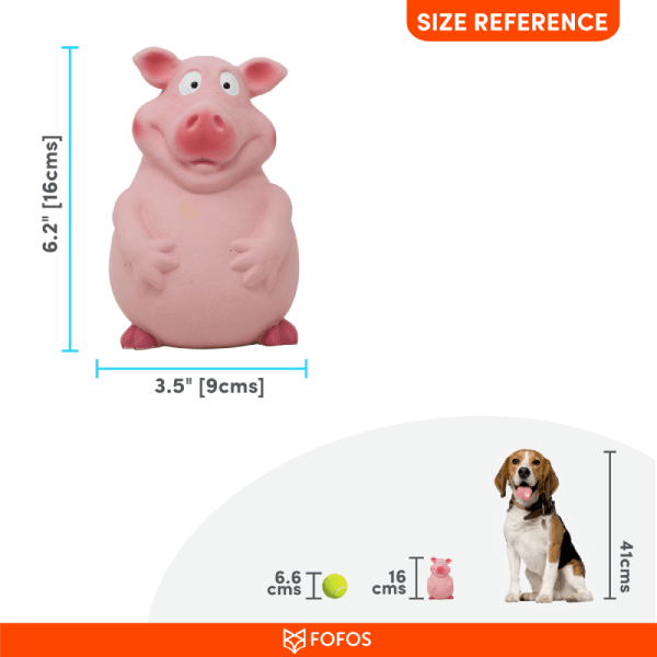 Barkbutler x Fofos Latex Bi Pig Squeaky Dog Toy Pink JUSTDOGS