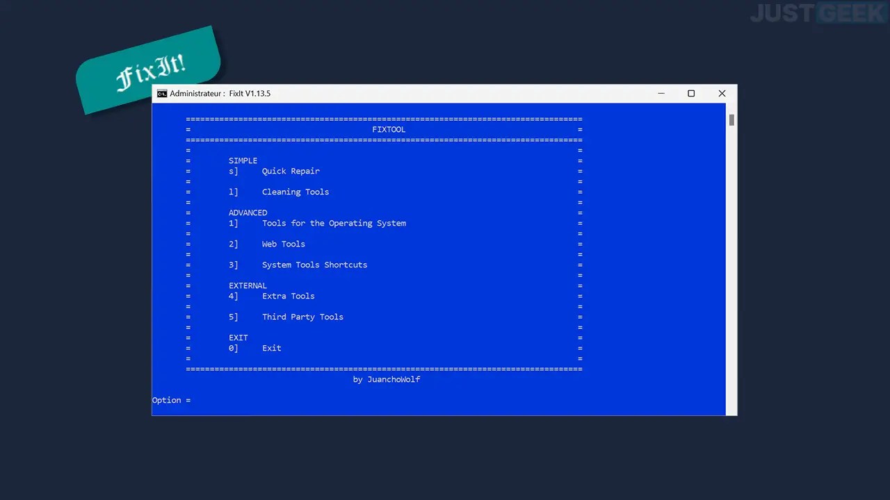 FixIt un outil open source pour réparer et optimiser Windows korbens