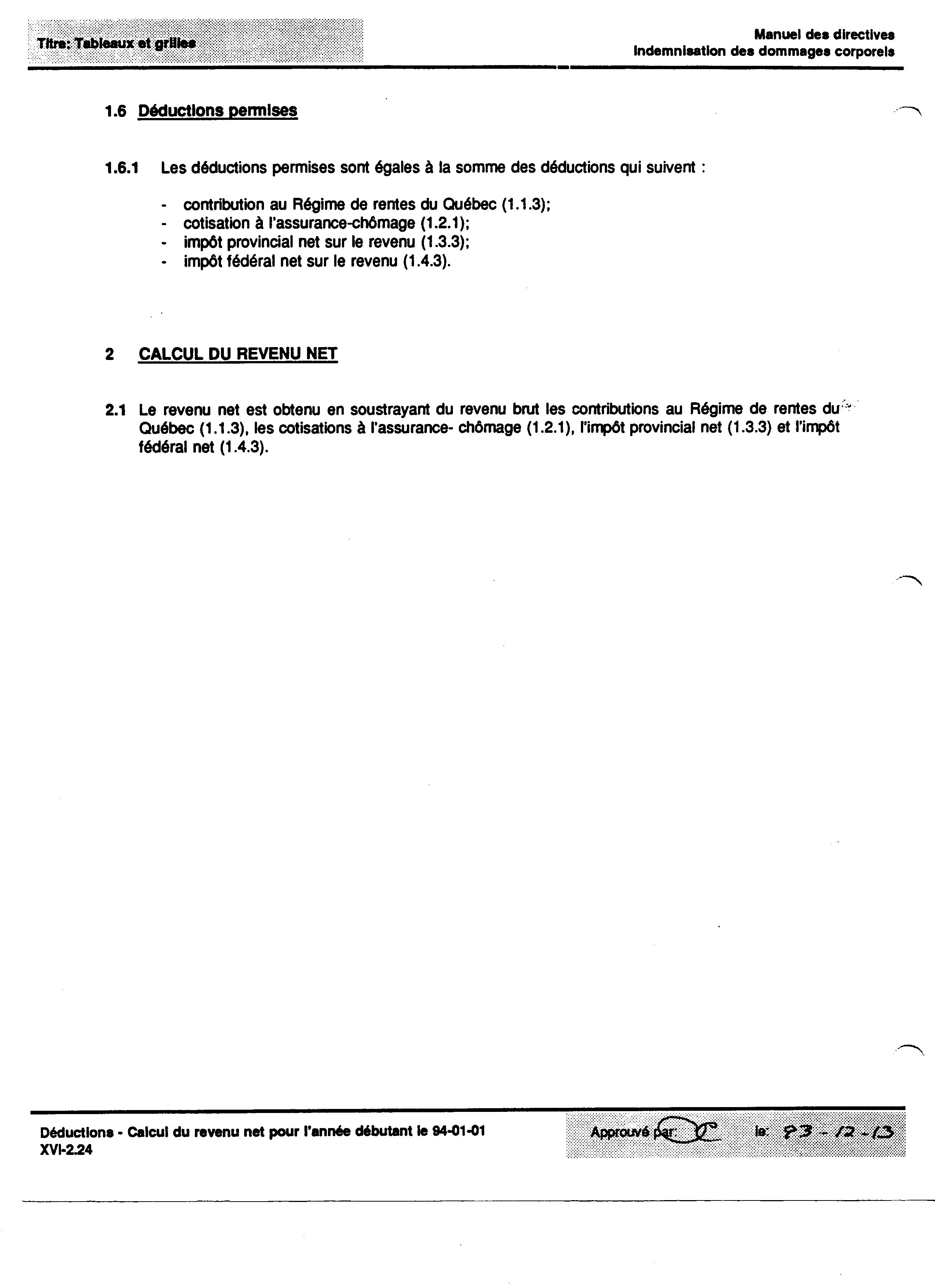 2 CALCUL DU REVENU NET