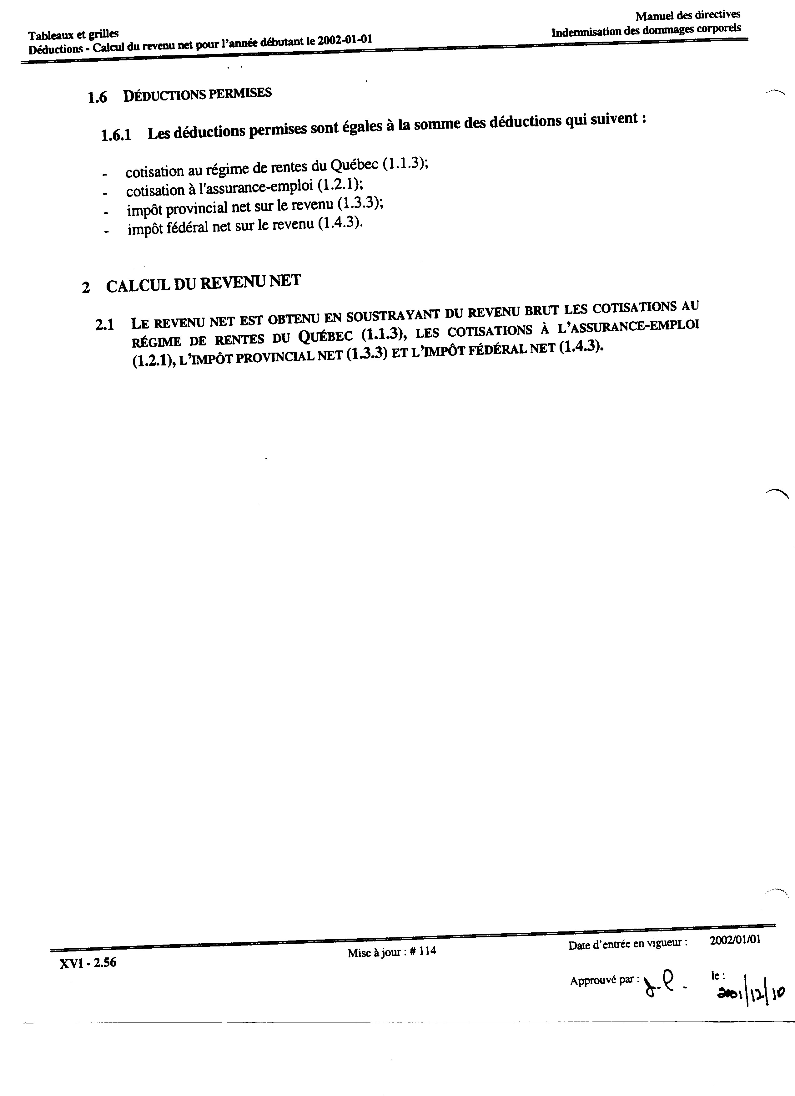 2 CALCUL DU REVENU NET