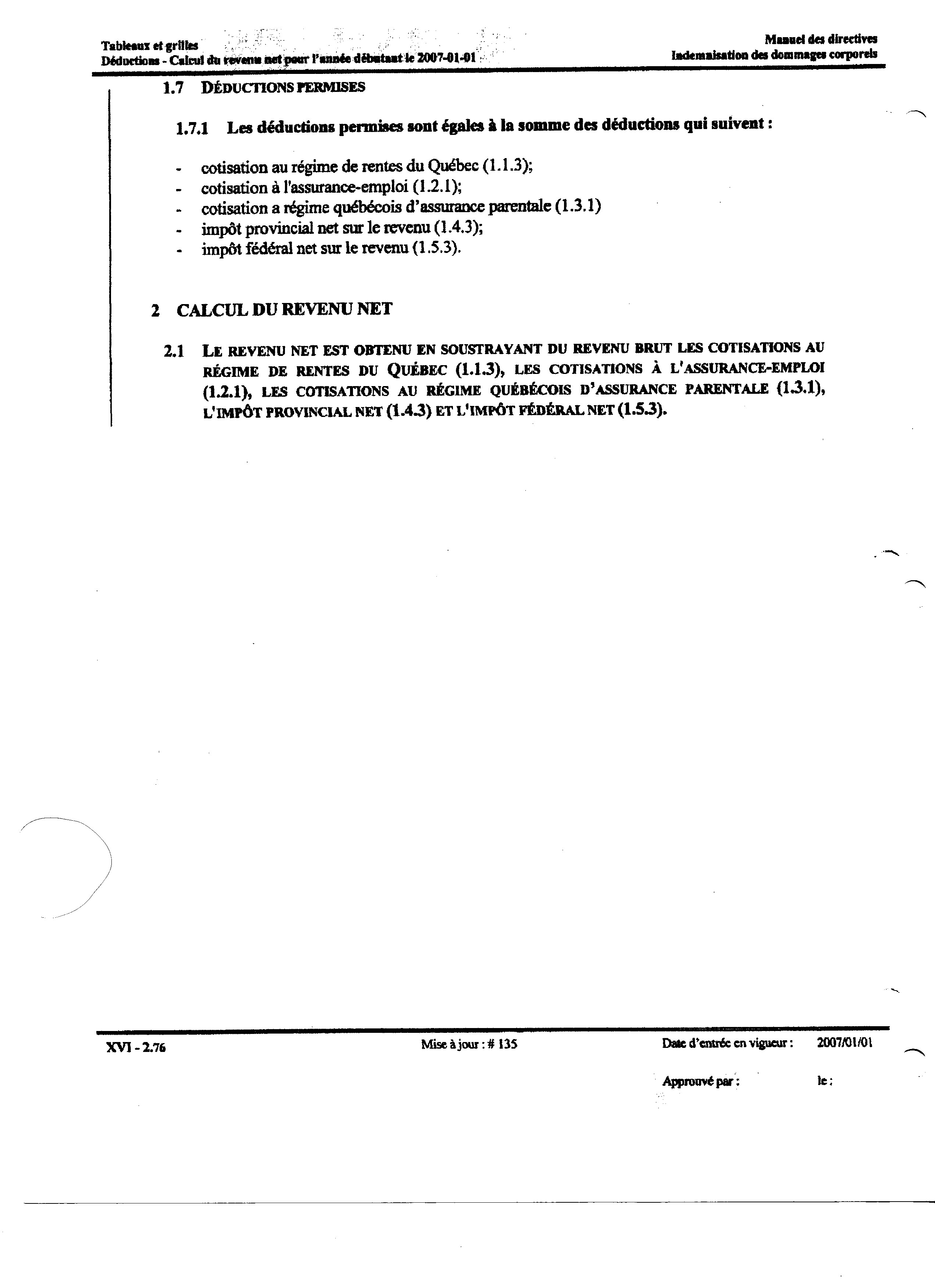 2 CALCUL DU REVENU NET
