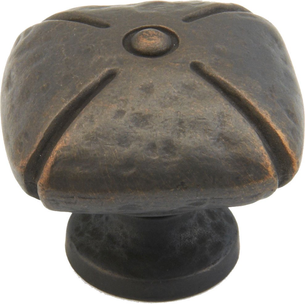 Schaub and Company Siena Collection 1 1/2" Square Knob in Ancient
