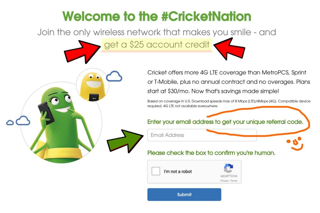 Cricket Wireless Referral Code Get 25 free Cricket account credits!